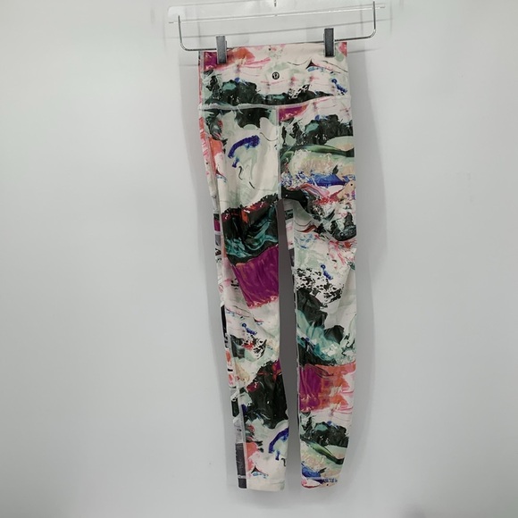 Lululemon high times leggings pigment wave white colorblock pink active yoga 2 - Picture 3 of 4